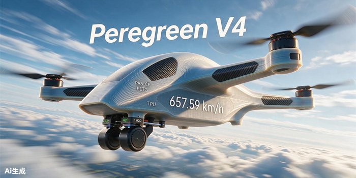 3D打印无人机Peregreen V4四轴飞行器